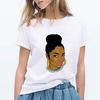 Fashion Cool Melanin Black Tattoo Girl T Shirts Women O Neck Short Sleeve Harajuku Tshirt Kawaii