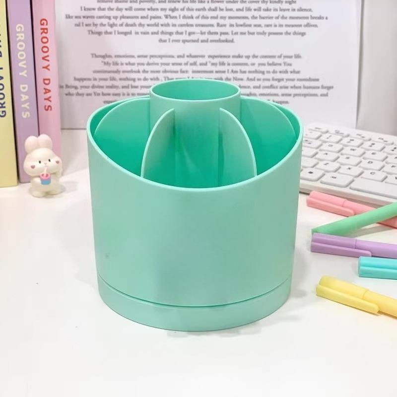 1pc Rotating Pen Holder Desktop Stationery Organizer School Office Desk Stationery Supplie Pen Pencil Classification Storage Box