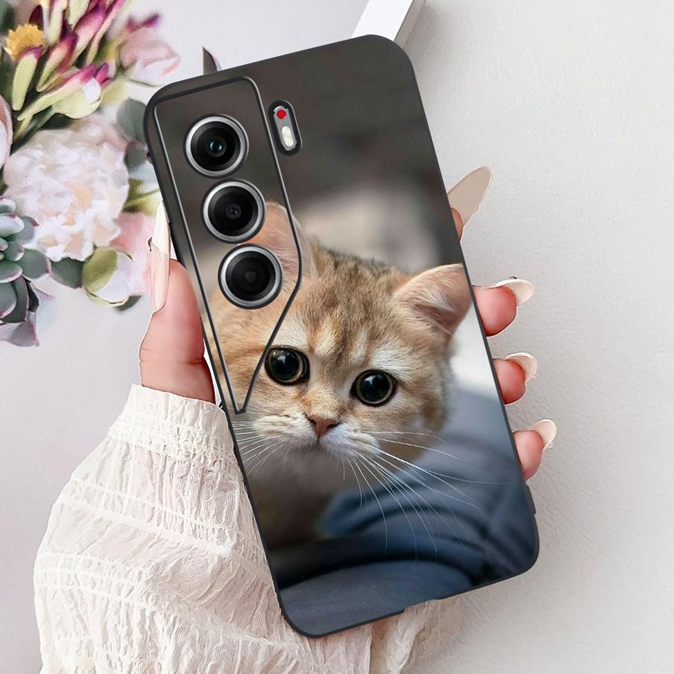 For Tecno Camon 40 Case CM5 Silicone Cute Cat Fashion Flowers Funny Painted Back Cover For Techno Camon 40 Phone Case Bumper