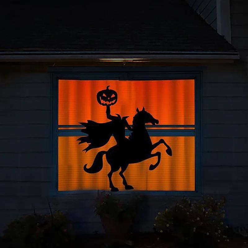 1Pcs Halloween Door Window Decoration Sticker Scary Witch Ghost Horror Party Supplies Window Decoration Static PVC Wall Stickers