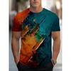 Herren Freizeit-Polyester-T-Shirt mit abstraktem Print-Design, geeignet für Restaurantkleidung; leicht, langlebig und maschinenwaschbar