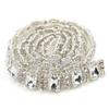 Rhinestone Trim Hand Crafted Adjustable Length Transparent Strong 1 Yard 1.8cm Wide Rhinestone Chain for Clothing