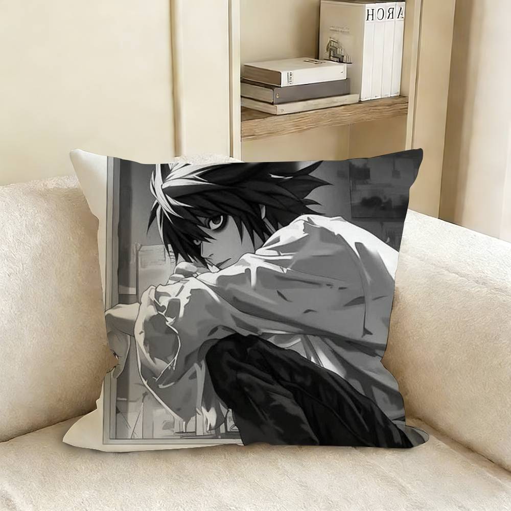 L-Lawliet D-Death Note Pillow Case Living Room Sofa Cushion Cover Suitable For Home Bedroom Room Decoration