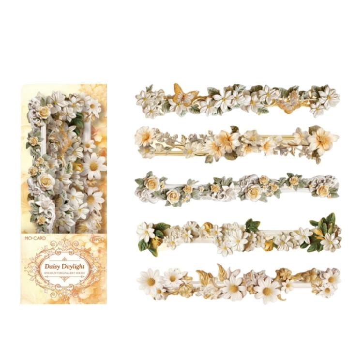 10Pieces Flower Border Sticker Flower Decorative Sticker Scrapbooking Sticker for Journal Planner Photo Frame Packaging