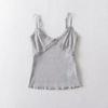 Summer 2023 Lace Trim V-Neck Stretchy Bodycon Camisole Tank Top for Women
