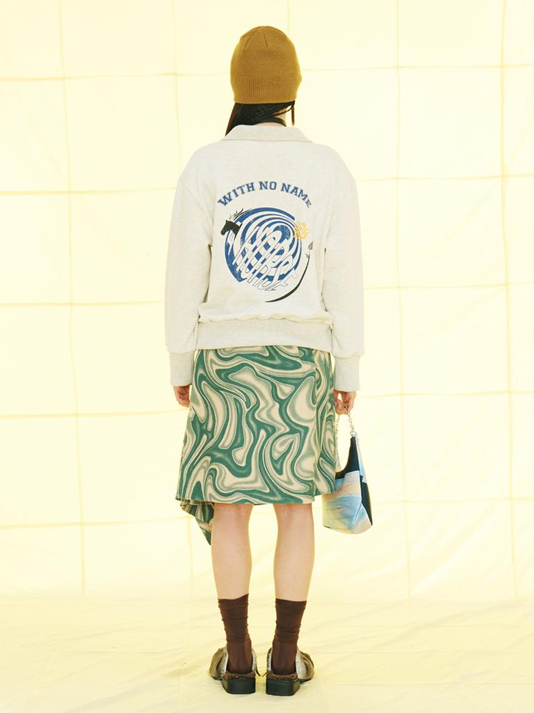Kyo Swivel Slit Drape Skirt_Evergreen