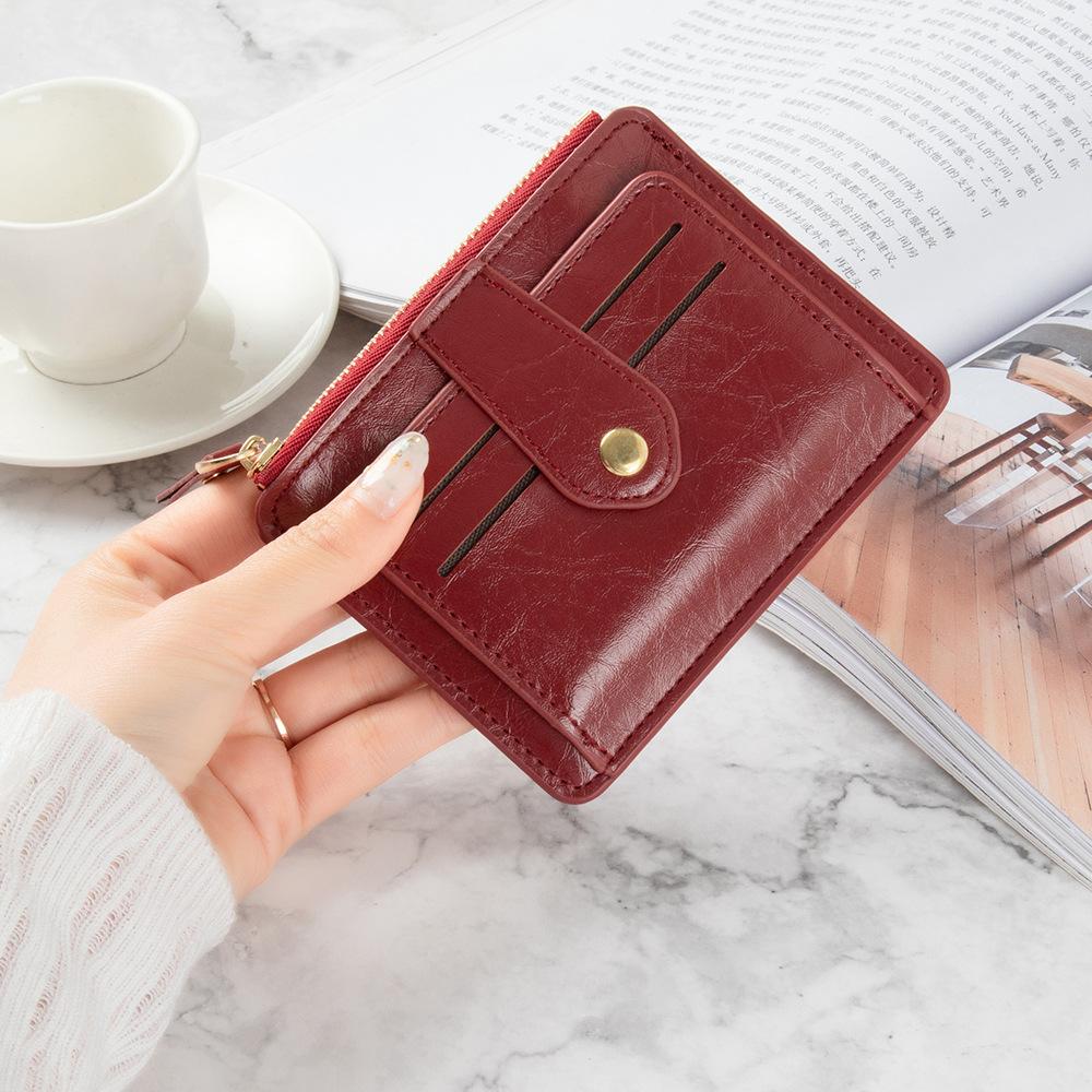 Women's Wallet New Short Card Bag Zipper Small Change Bag Women's Earphone Storage Bag Student