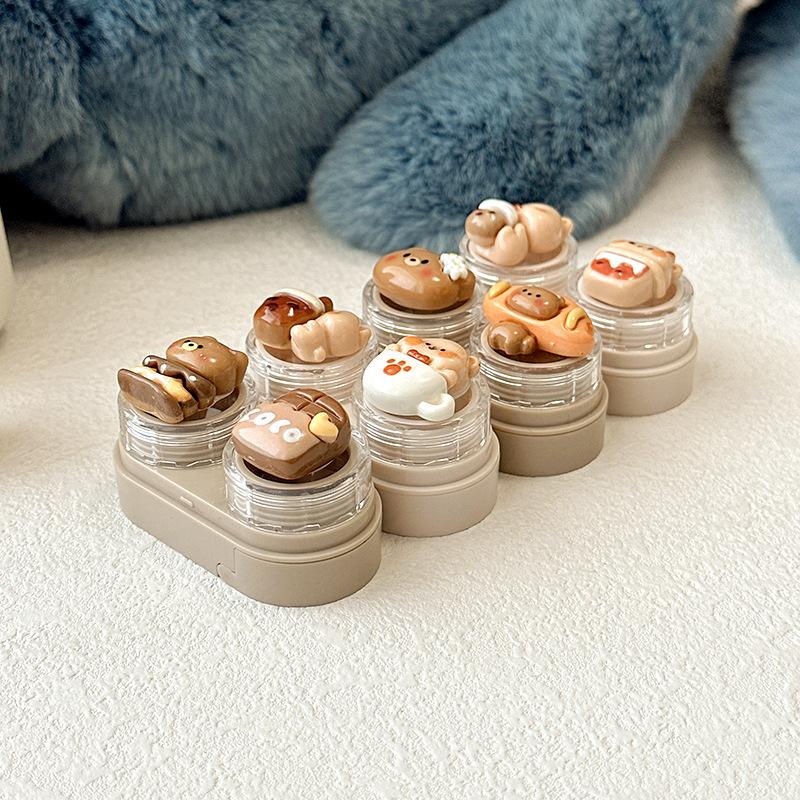1Pcs Portable Drawer-Style Color Cartoon Contact Care Box Cute Contact Lens Case Mini Drawer Plastic Travel Small Companion Box