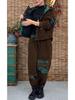 Cord-Kapuzenjacke & Hose Set mit Flanellfutter – Große Größen, Locker & Stilvoll für Herbst/Winter.