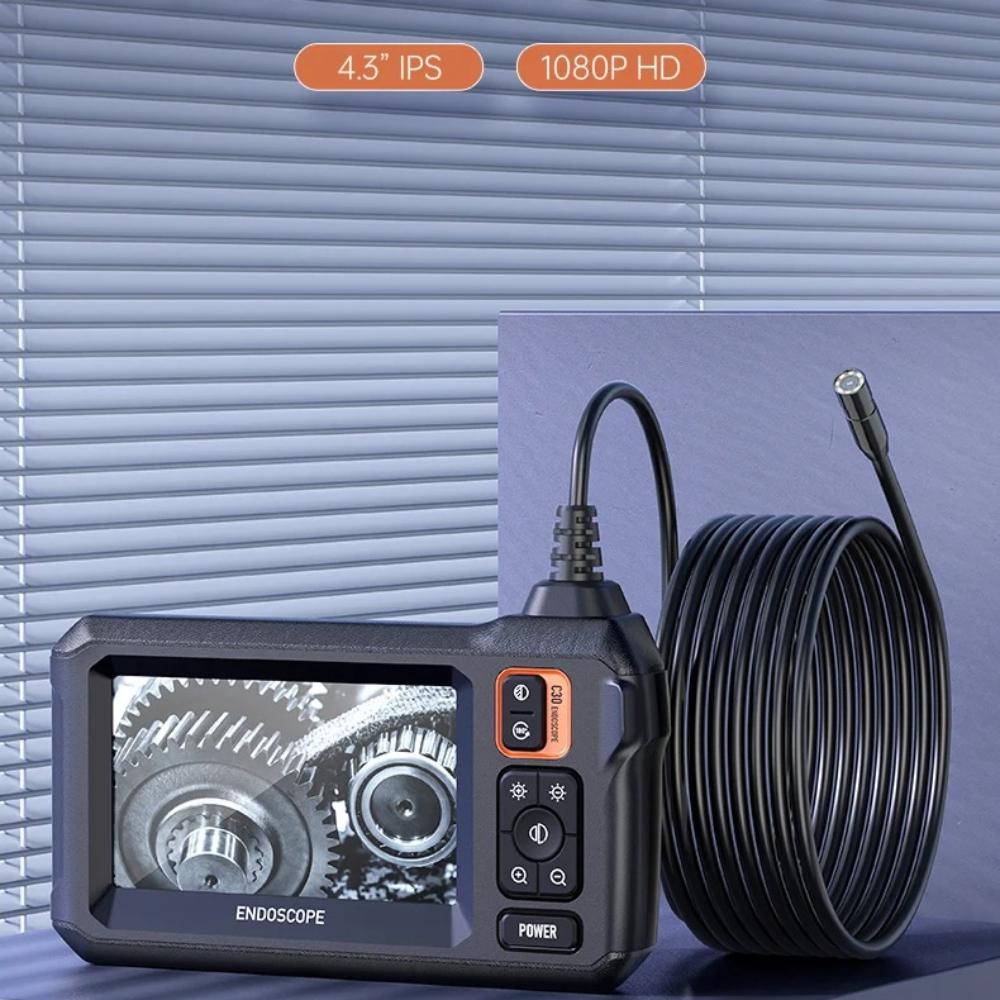 Industrielt endoskopkamera 8mm HD1080P 4,3 tommer IPS-skjerm 1080P Rørinspeksjonskamera for bilreparasjon IP67 Vanntett 8 lysdioder