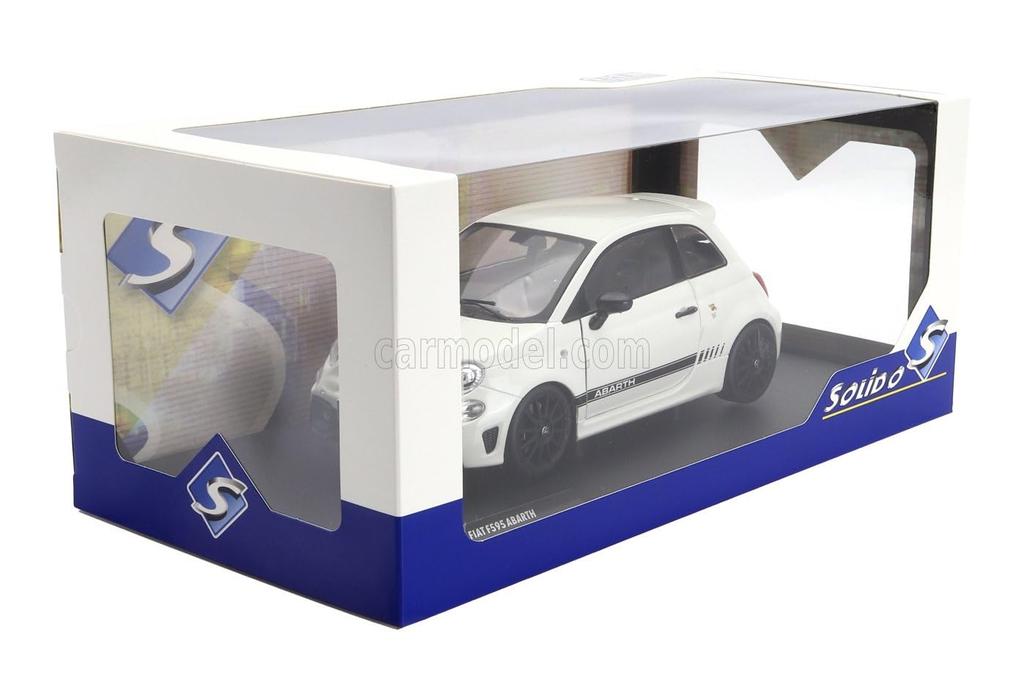 Mini auto FIAT 500 ABARTH SOLIDO FIAT NUOVA 500 ABARTH 595 2022 BÍLÁ ČERNÁ 1811301 1/18 1/18 [Položka]