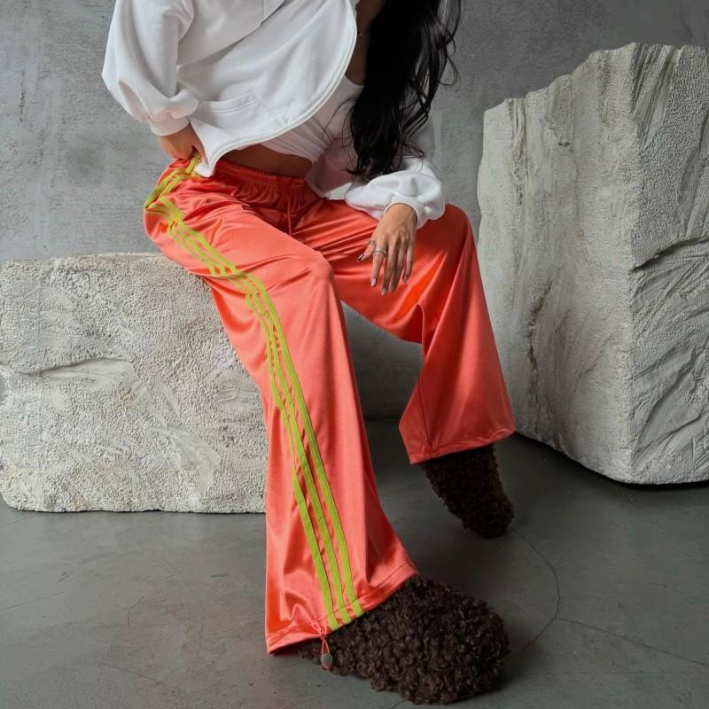2026 Womens Wide Leg Drawstring Jogger Pants Streetwear Loose Fit Casual Trousers Blue Orange Red Pink