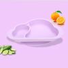 Baby Silicone Dinner Plate Cute Cloud Shape Divided Design Suction Toddler Plate for Eating