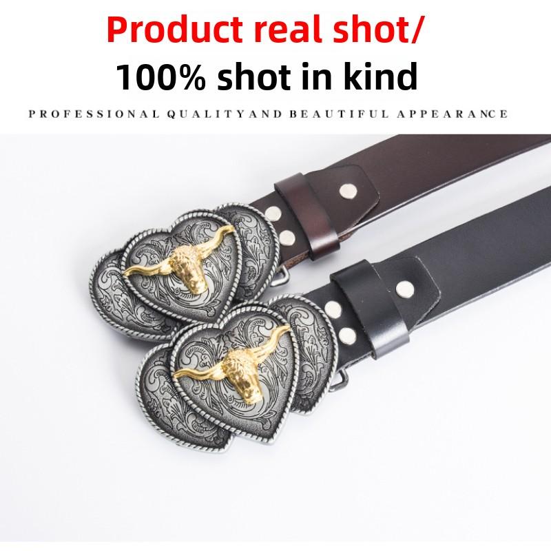 Personalisierter Erwachsenen-Gürtel für Männer und Frauen, Vollrindleder, verlängerter Damen-Einzelkreisgürtel, herzförmiger Punk-Herren-Jeansgürtel.