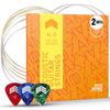 MOOZAK Acoustic Guitar Strings Bronze Acoustic Guitar Strings for with 2 Free Acoustic Strings and 3 Picks 80/20 6-String Guitars, 12-53 Light,