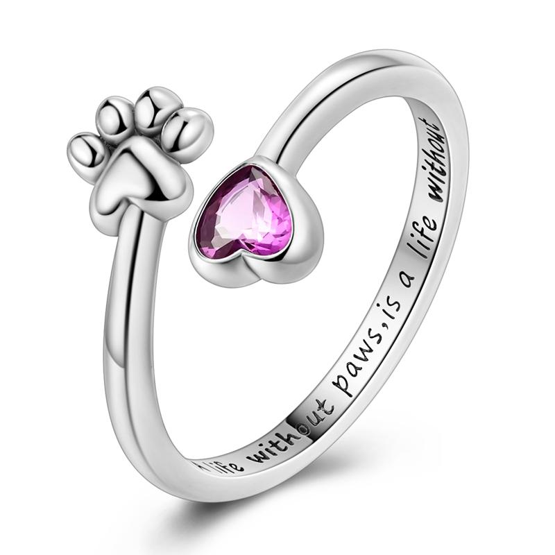Clover Adjustable Ring 925 Silver Rotating Cherry Blossom Flower Open Rings For Women Wedding Jewelry Gift