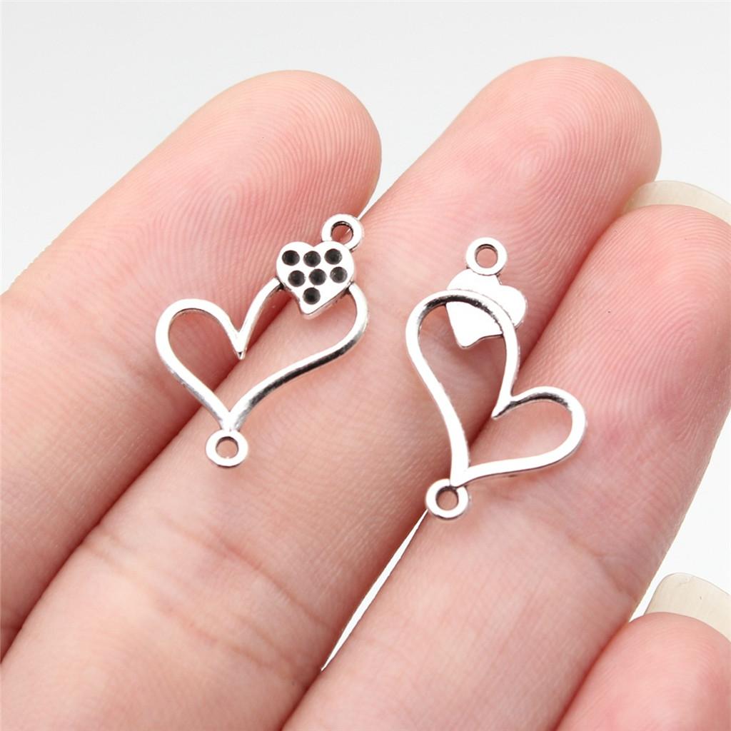 Heart Connectors Love Symbol Antique Bronze Zinc Alloy Jewelry Making DIY Jewelry Making Style Pendant Connectors