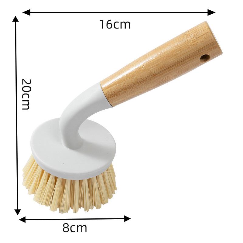 Multi-functional Bamboo Dishwashing & Pot Cleaning Brush with Short & Long Handles for Non-scratch Kitchen, Fruit, and Vegetable Cleaning