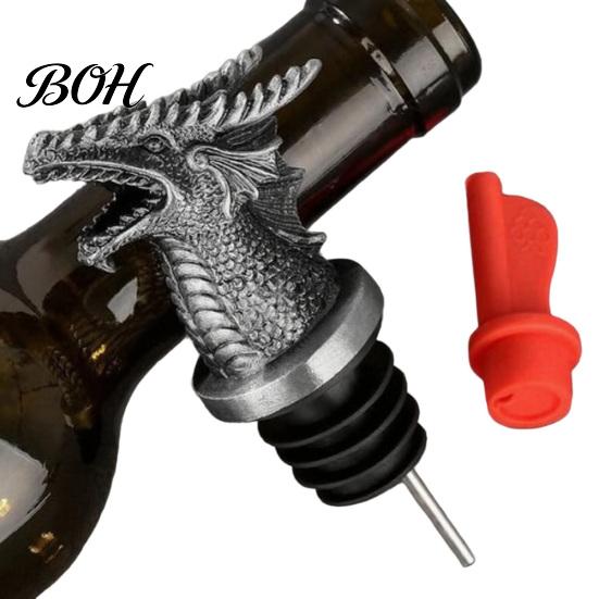 Novelty Gift for Father Dragon Head Wine Pourer And Stopper, Resin Spout Liquor Animal Shape Aerator Bottles, Reusable Preservation Sealer Whiskey
