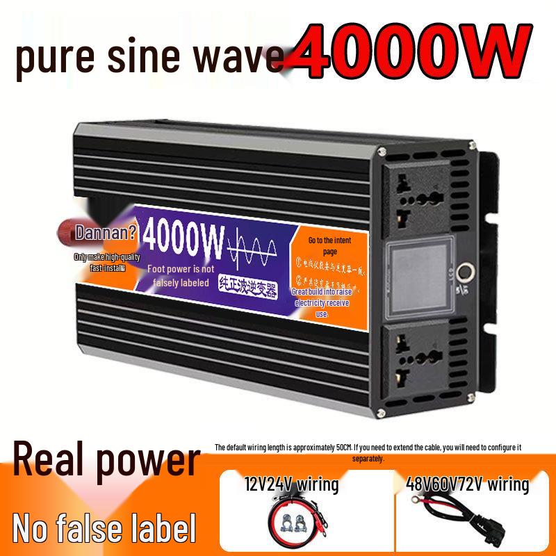 High-Power Foot-Powered Pure Sine Wave Inverter: 12V/24V Trucks to 220V or 48V/60V EV Batteries