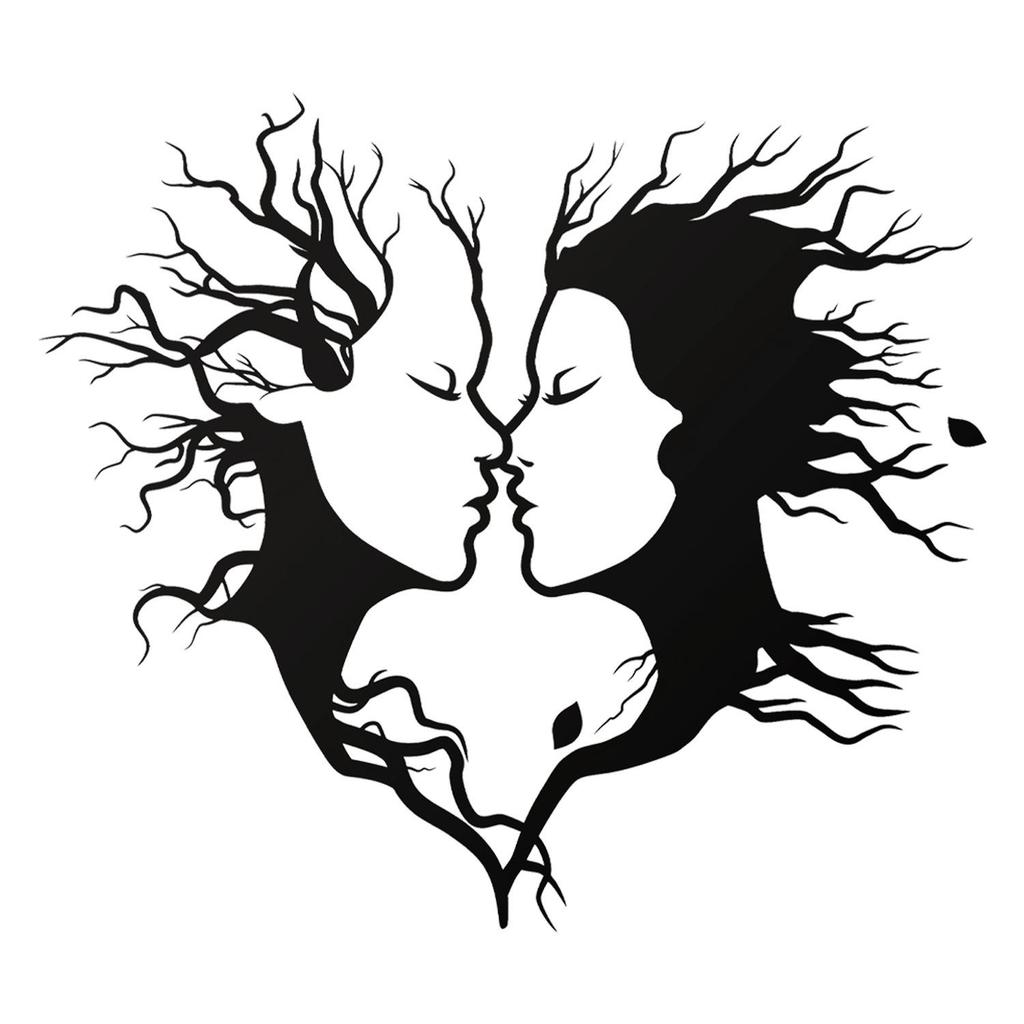 Black & White Art Stickers: Self-Adhesive Beautification for Bedroom, Living Room, Ceiling Decor