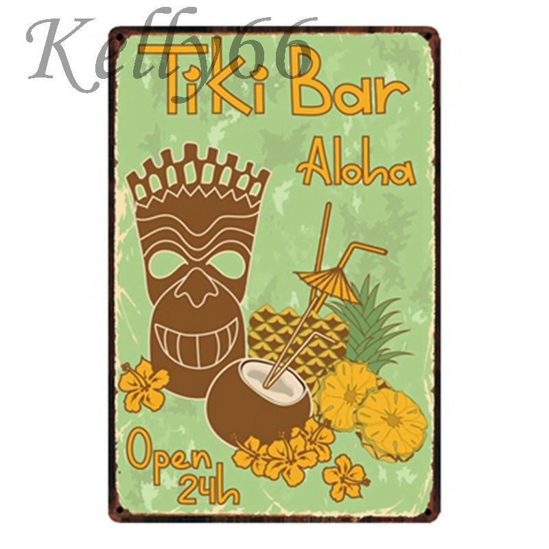 

[ Kelly66 ] New TIKI BAR Metal Sign Tin Poster Home Decor Bar Wall Art Painting 20*30 CM Size y-1538
