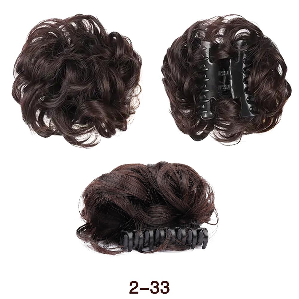 MISSQUEEN Short Curly Wig Synthetic Claw Clip In Messy Bun Hairpiece Ponytail Hair Extensions Tousled Updo Hairpieces For Elegant Women Daily Wear