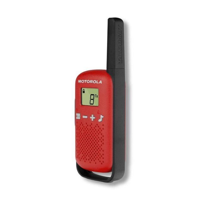 Talkies Walkies Motorola Rouge T42 - Portée 4 Km - 16 Canaux - Affichage LCD