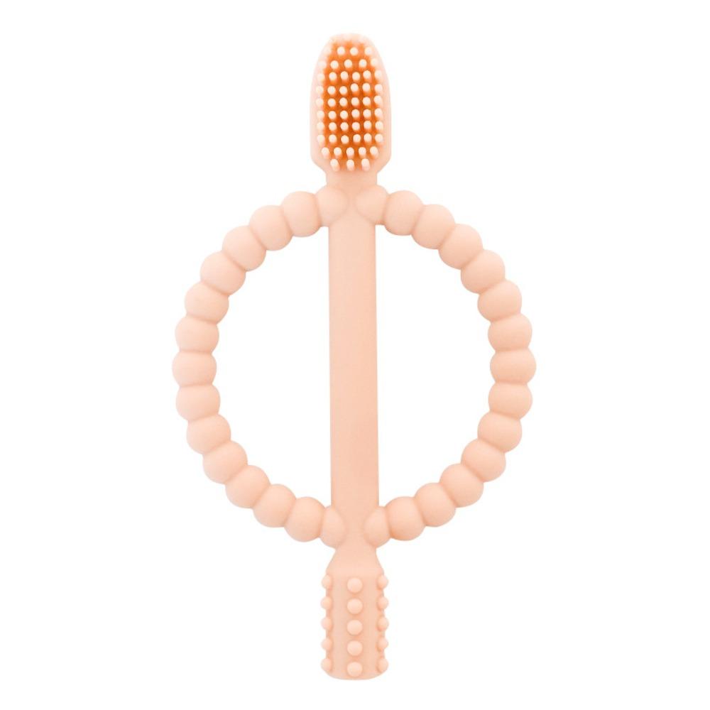 

Пищевой силиконовый детский прорезыватель, не содержит БФА, прорезыватели, премиальная детская зубная щетка, ребенок розовый/персиковый