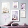 Dandelion Reed Purple Flower Sea Grass Sunset Nordic Poster  Pictures Wall Art Print Canvas Painting Decoration For Living Room