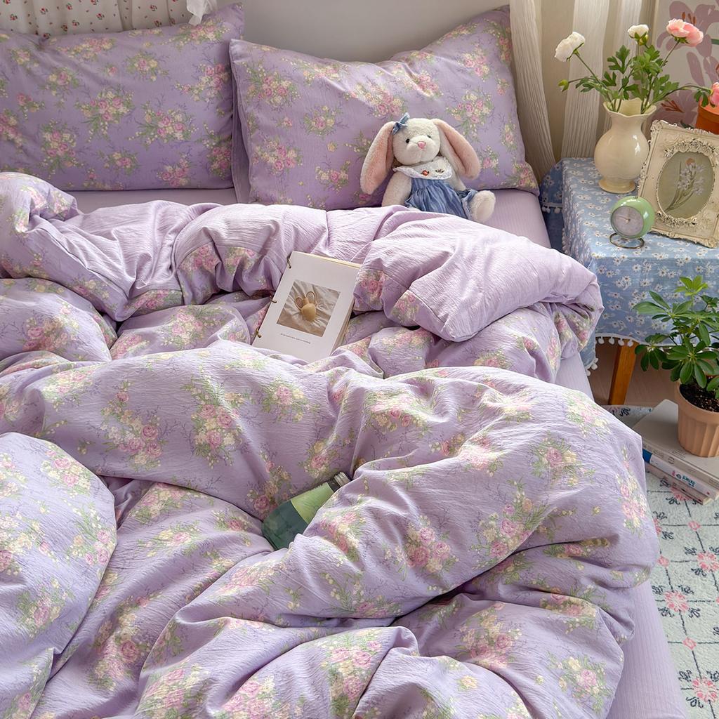 Class A Pure Cotton Bedding Four-piece Set Cotton Maternal and Infant Grade Double-layer Yarn Bed Sheet Quilt Cover Single Student Dormitory