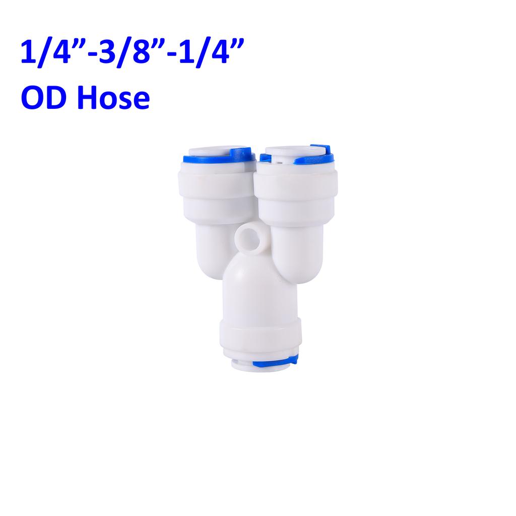 Reverse Osmosis Quick Coupling 1/4 3/8 Hose Connection Tee Y Connector 2 Way Equal Elbow Straight RO Water Plastic Pipe Fitting