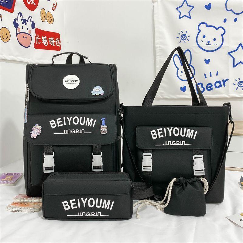 4 Pcs Backpack for Boys Girls Children Lovely Schoolbag Kindergarten Schoolbag Kids Gift Pencil Case Large Capacity Handbag