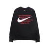 Nike Sportswear Men's Double Swoosh Fleece Crewneck Sweatshirt Black Standard Fit DD5079-010