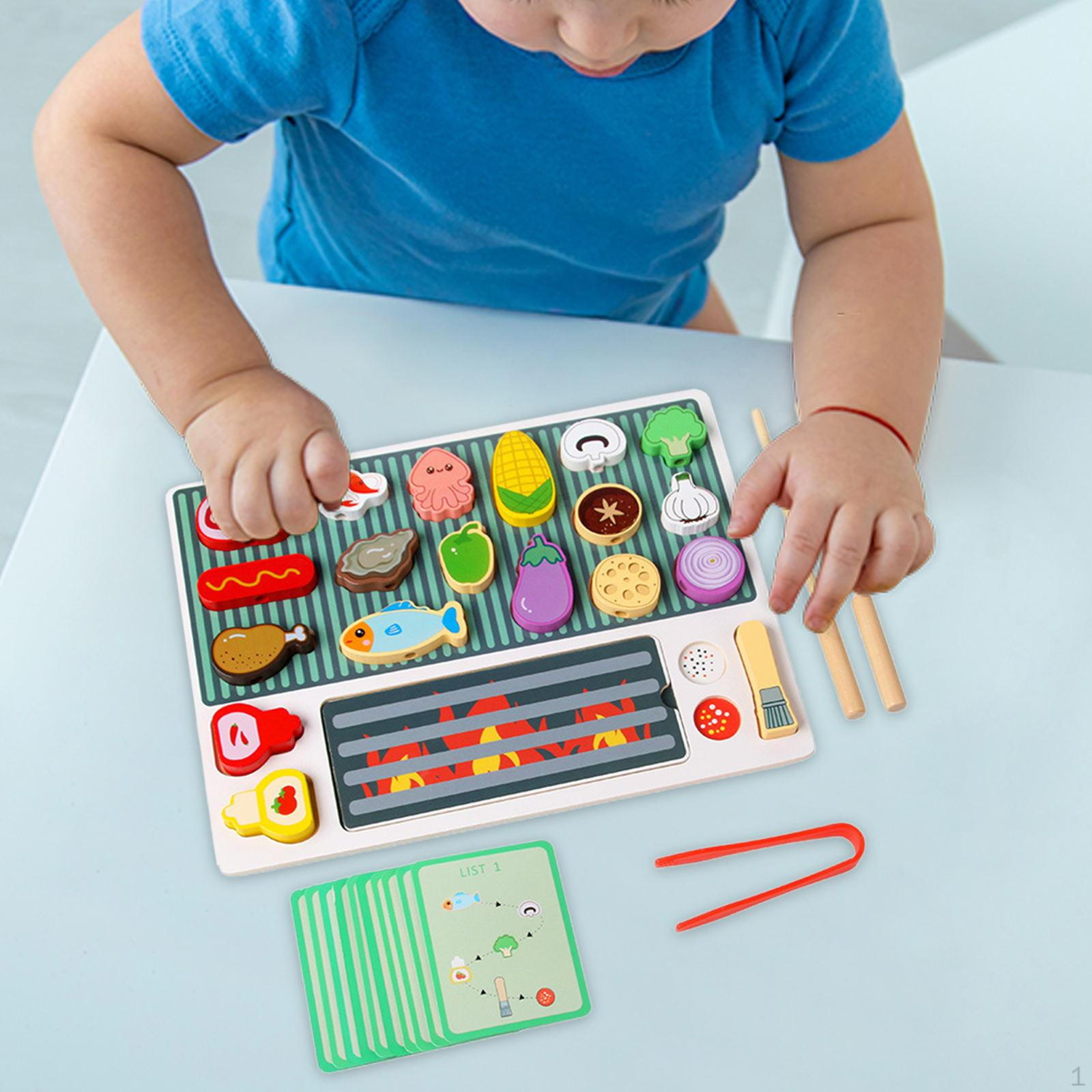 Kids BBQ Grill Toy Play Kitchen Accessories Education Fun Preschool Learning Pretend Cooking