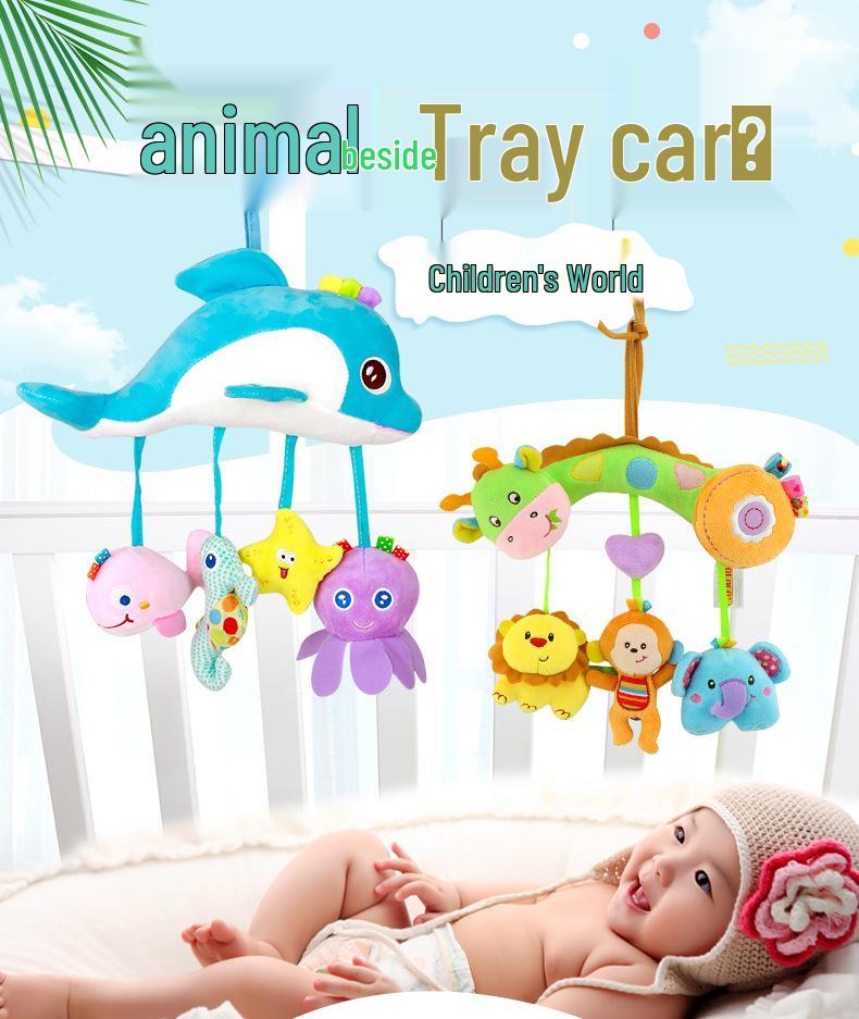 Happy Monkey Teether & Rattle Plush Crib Toy