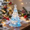 Xmas Gift for Family And Friends Snow Christmas Tree Ornament with LED Light Transparent Ambient Festive Party Supplies Durable Resin Gradient