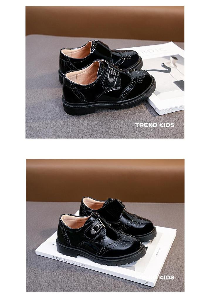 Boys' Black Leather Loafers - Soft Sole for Spring/Autumn, British Style, Perfect for Primary School Performances