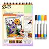 Spiral Bound Drawing Album Trace-By-Groove Guided Coloring Book, Clear Artistic Printing with 20 Decorative And Painting Set for Teens Scenes