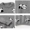 Mädchen Weicher Panda Verdickter Strickpullover Herbst und Winter Kinder Baumwollpullover