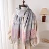 Interwoven Plaid Autumn And Winter Warm Scarf Women'S Shawl Fashion Versatile Commuter Fringed Imitation Cashmere Scarf
