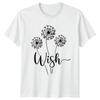Wish Dandelion T-Shirt Nature Botanical Birthday Gift For Him And Her
