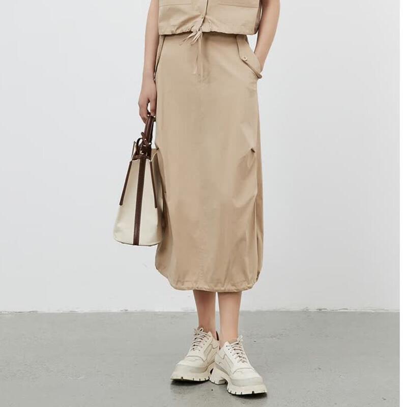 Women s Casual Asymmetric Midi Skirt M