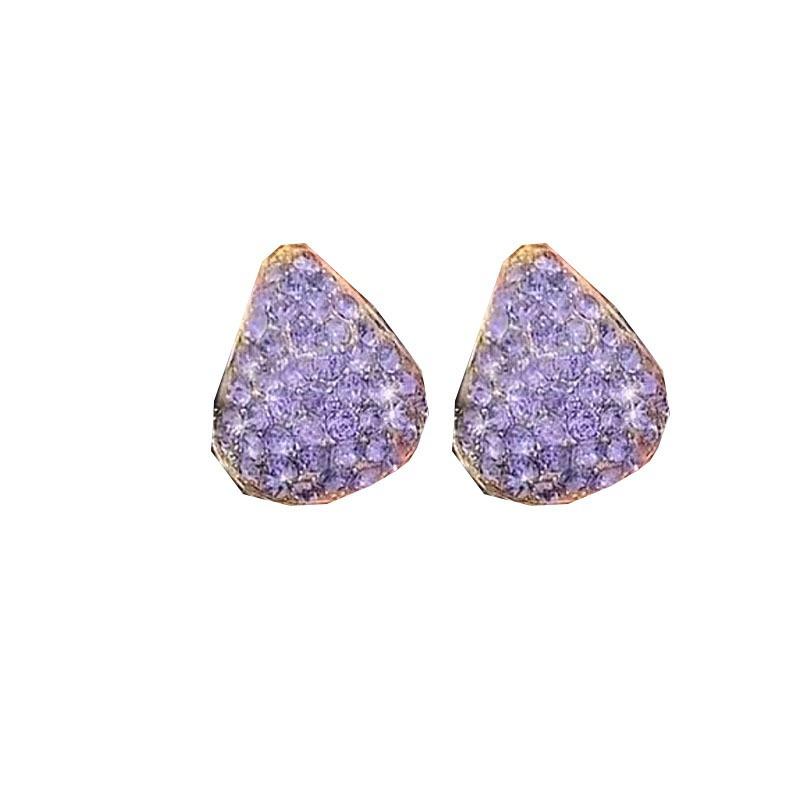Ultra-shiny, Exquisite Purple Earrings, High-end Luxury Basket Earrings, Versatile, Simple and Elegant Earrings