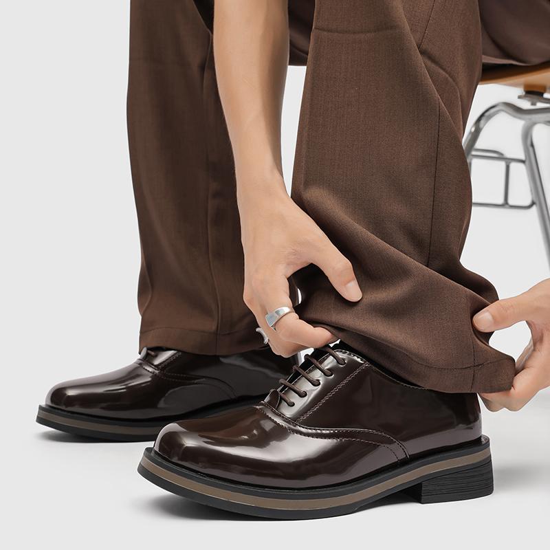 Fashion Classic Men's Leather Lace-Up Casual Shoe Elegant Solid Color Formal Office Business Shoe Comfortable And Anti-Slip Oxford Shoes