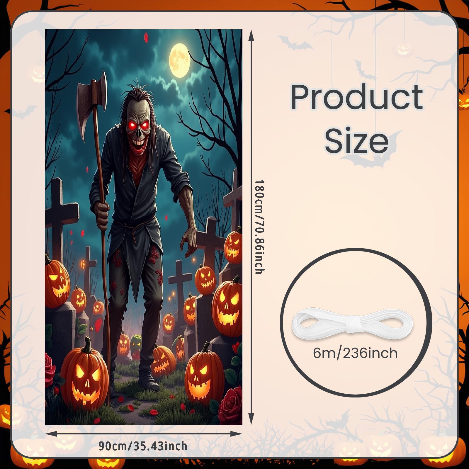 Party Decoration Full Moon Scene Scary Decor Spooky Banner Spooky Theme Horror Decoration For Spooky Celebration Halloween Party