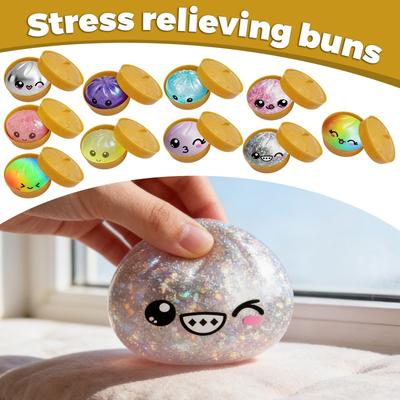 1PC Steamed Buns Pinch Music Carry Around Cute Healing Fast Rebound Fun Decompression Simulation Food Toy