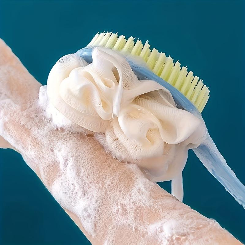 1PCS Soft-bristled Long-handled Back Scrubber with Bath Ball, Scrubbing Brush for Bathing, Adult Bath Brush, Back Brush, and Shower Brush