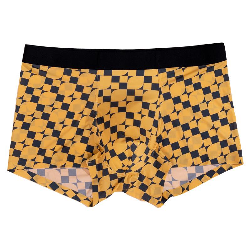 Trendige Herren-Seiden-Boxershorts - Glatte, bequeme Unterwäsche mit mittlerer Taille