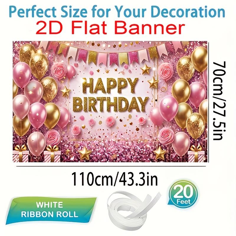 1Pcs Pink Golden Birthday Glitter Letters Balloons Decoration Background Birthday Backdrop Decorations For Photo Studio Booth Party